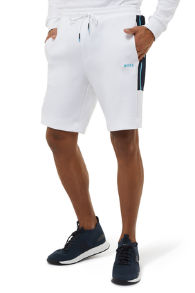Cotton-Blend Shorts With Contrast Logo